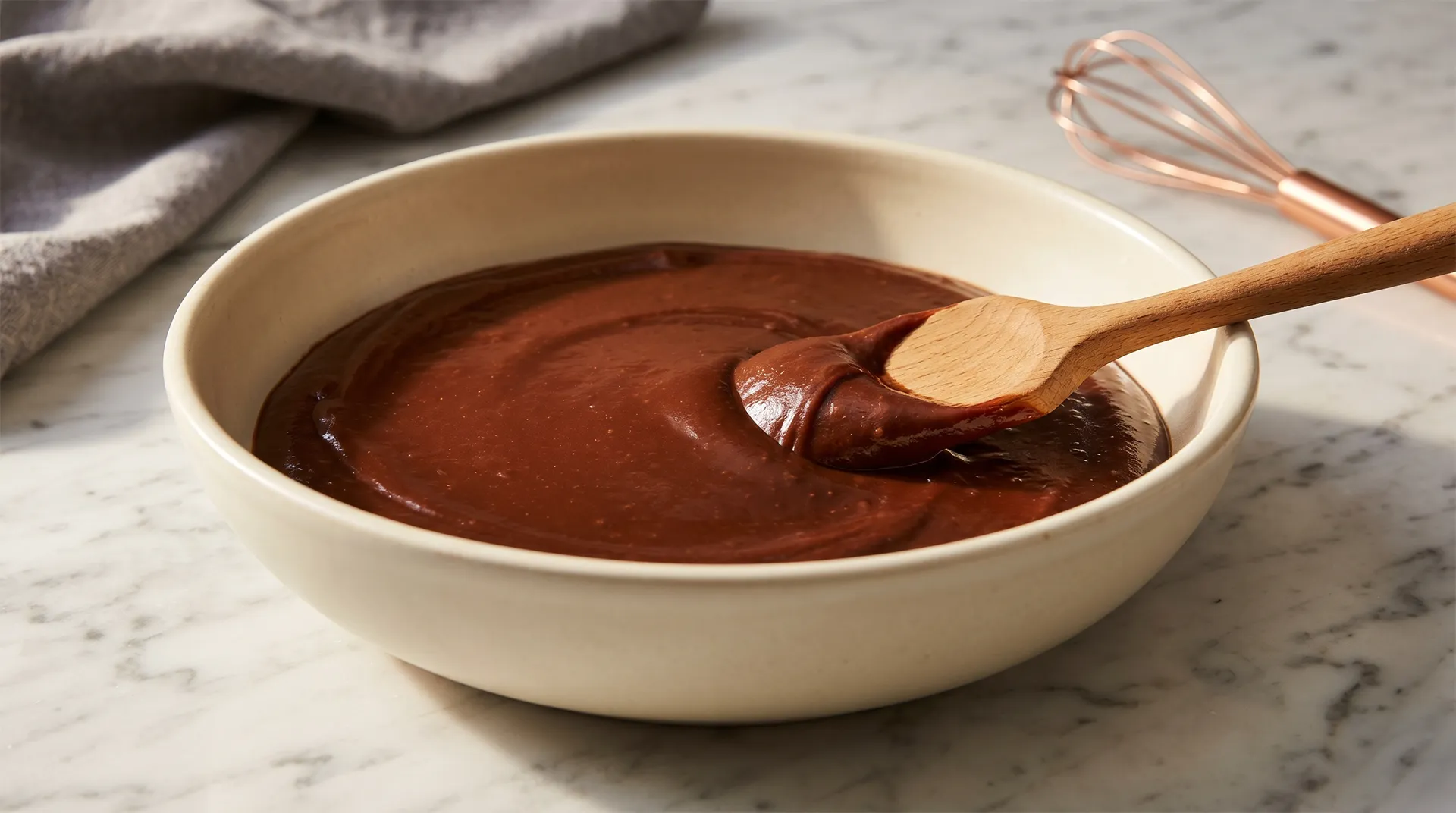 Chocolate crème pâtissière — set texture and color